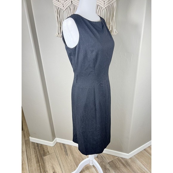 TAHARI ASL Womens Size 8 Gray Lined Sleeveless Knee Length Sheath Dress FLAW - Picture 3 of 16